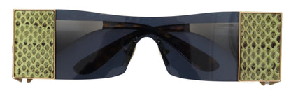 Lunettes de soleil rectangulaires Dolce & Gabbana en métal doré DG2263