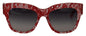 Lunettes de soleil rectangulaires en acétate et dentelle rouge Dolce & Gabbana DG4231F