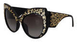 Dolce & Gabbana DG4326 Lunettes de Soleil Papillon Noir Or