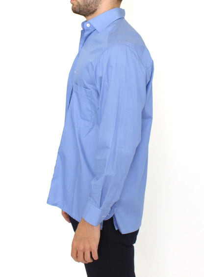 Robe en coton bleu, coupe classique, de Ermanno Scervino.