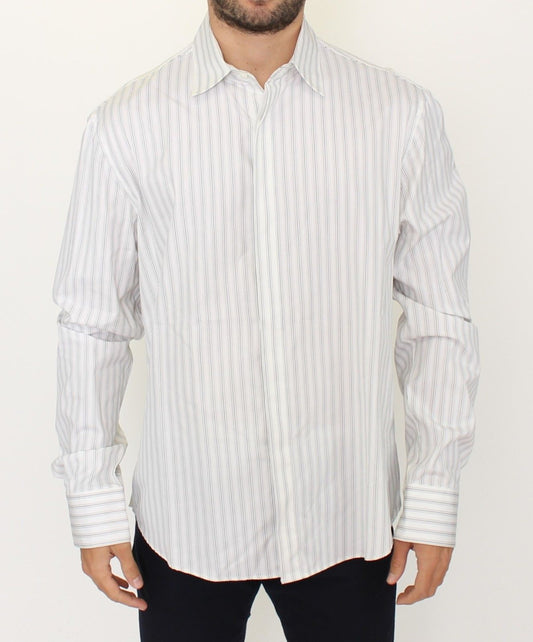 Chemise décontractée à rayures blanches et noires, coupe droite, Ermanno Scervino