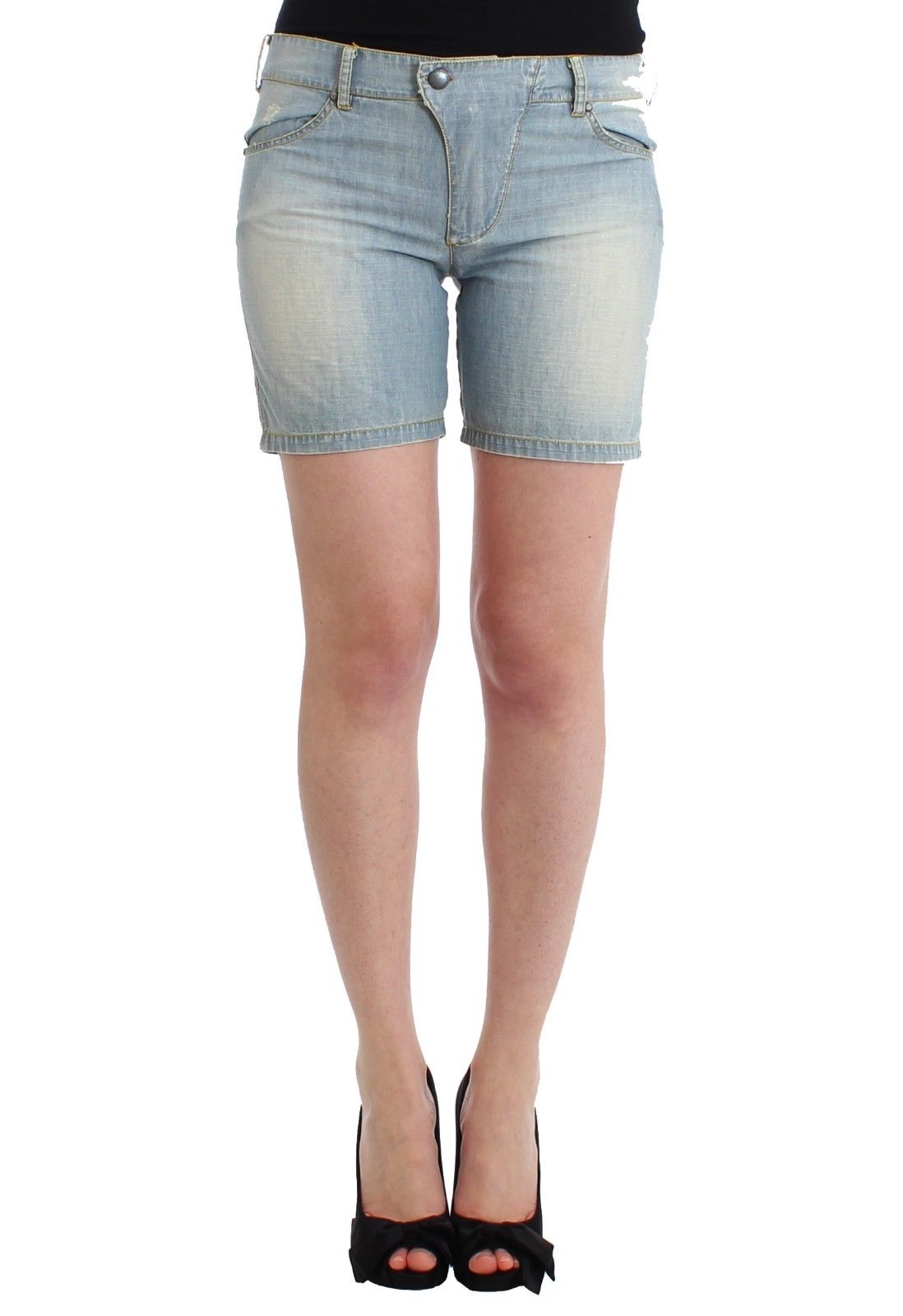 Ermanno Scervino, robe-short décontractée en jean bleu, pour plage.
