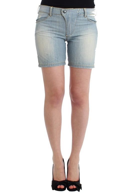 Ermanno Scervino, robe-short décontractée en jean bleu, pour plage.