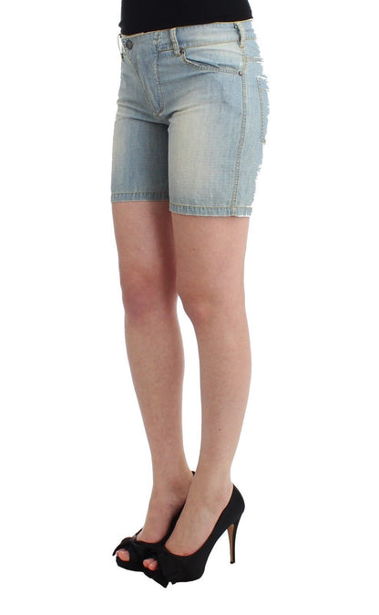 Ermanno Scervino, robe-short décontractée en jean bleu, pour plage.