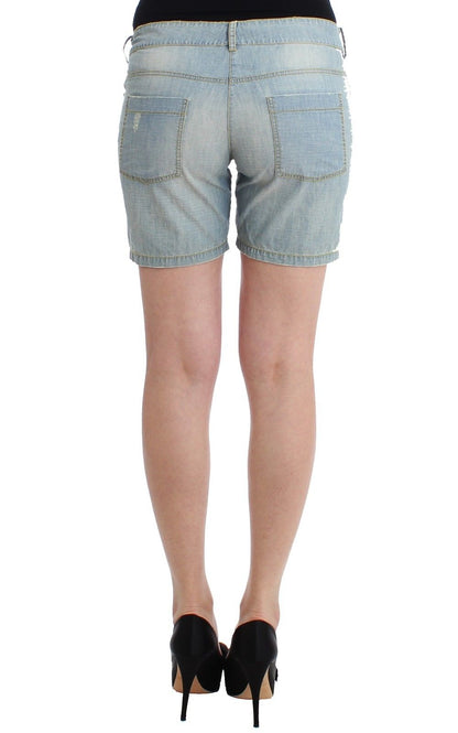 Ermanno Scervino, robe-short décontractée en jean bleu, pour plage.