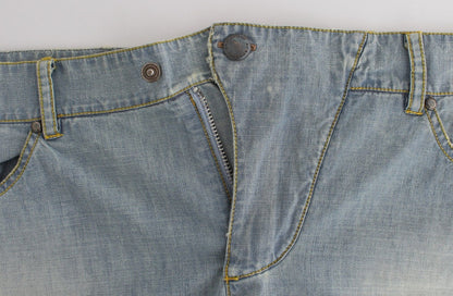Ermanno Scervino, robe-short décontractée en jean bleu, pour plage.