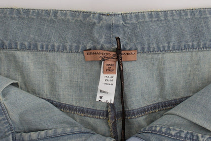 Ermanno Scervino, robe-short décontractée en jean bleu, pour plage.