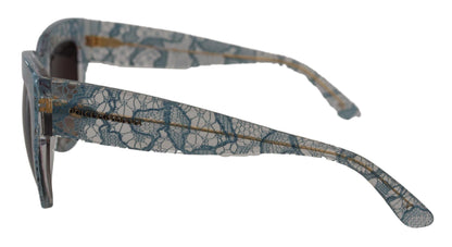 Lunettes de soleil Dolce & Gabbana DG4231 en dentelle bleue, acétate et cristal papillon