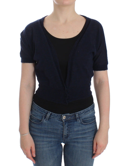 Cardigan en laine bleu à maille d'Ermanno Scervino