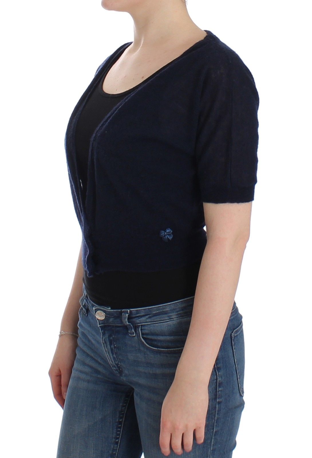 Cardigan en laine bleu à maille d'Ermanno Scervino