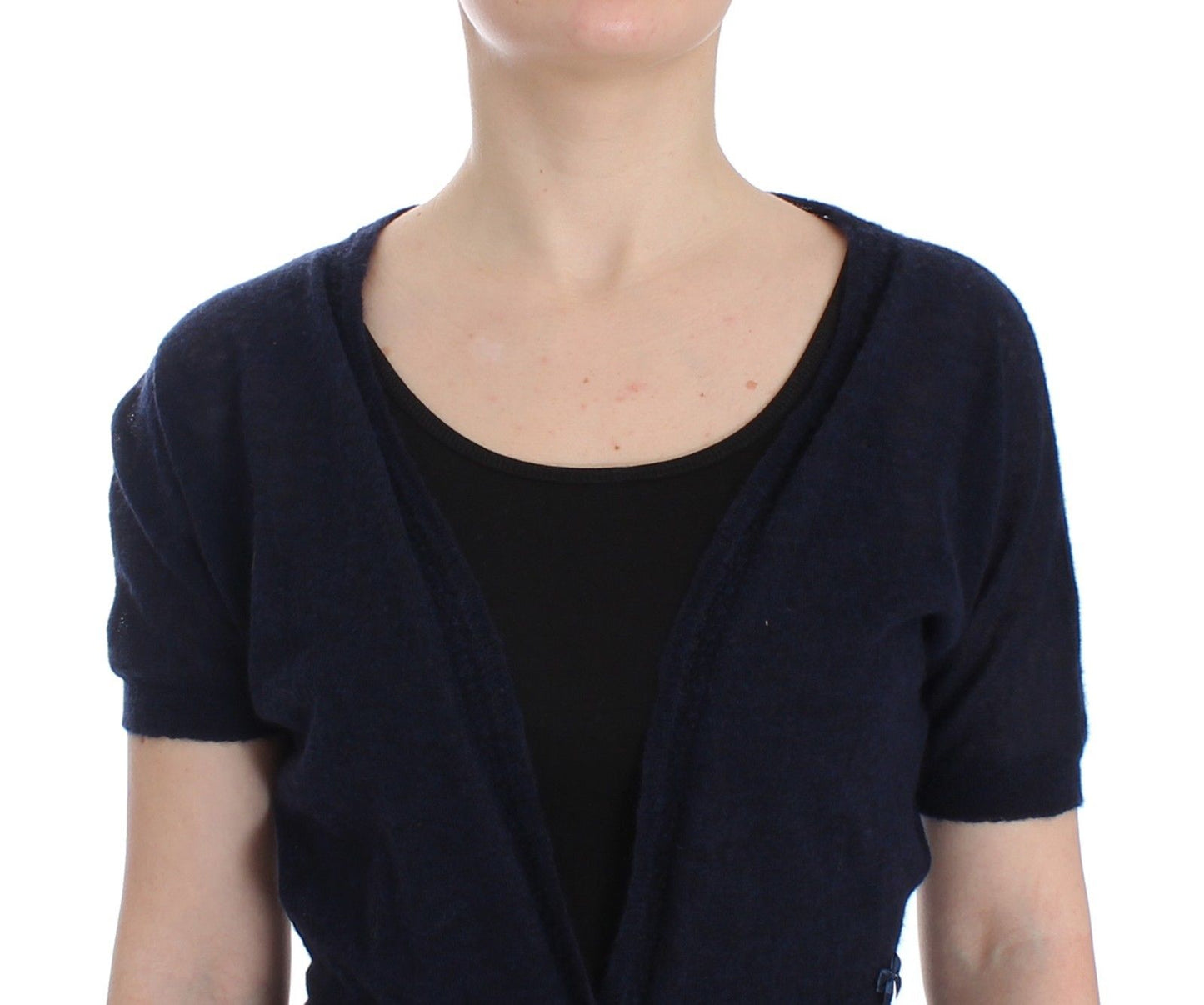 Cardigan en laine bleu à maille d'Ermanno Scervino