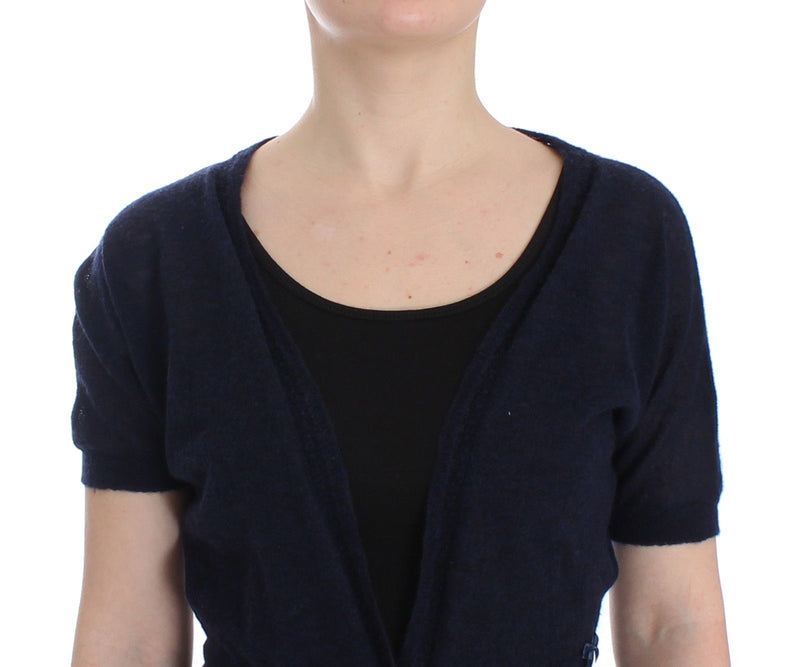 Cardigan en laine bleu à maille d'Ermanno Scervino
