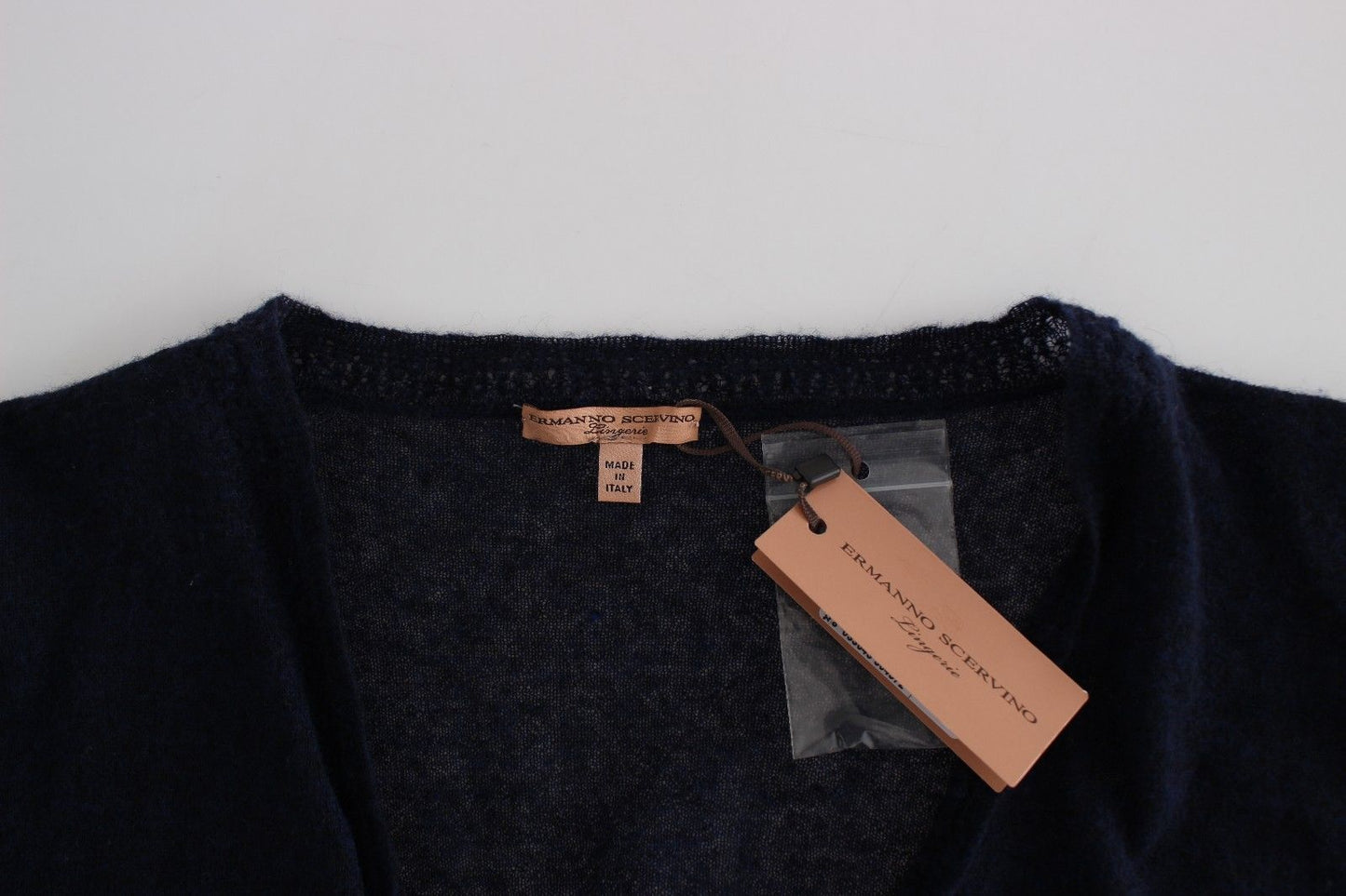Cardigan en laine bleu à maille d'Ermanno Scervino
