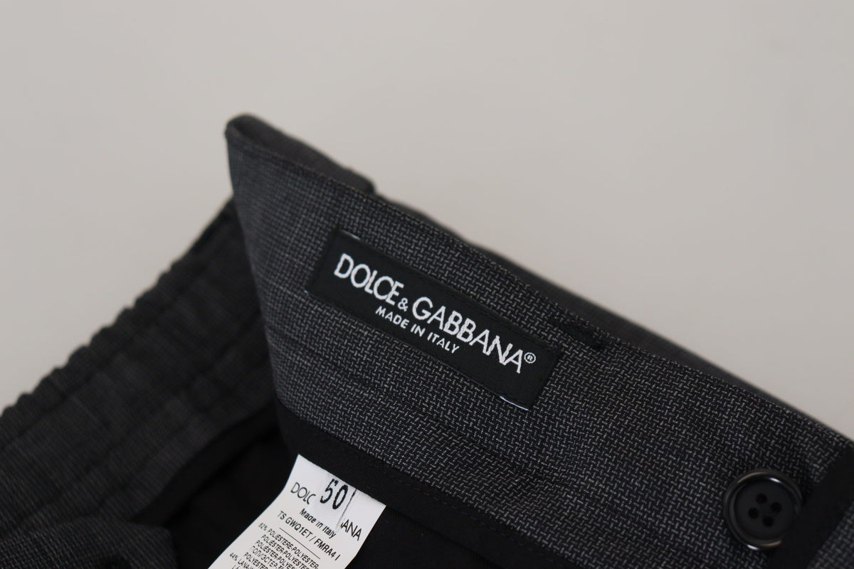 Pantalon cargo à carreaux gris stretch Dolce &amp; Gabbana