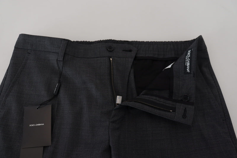 Dolce &amp; Gabbana grijze geruite cargobroek, stretch.