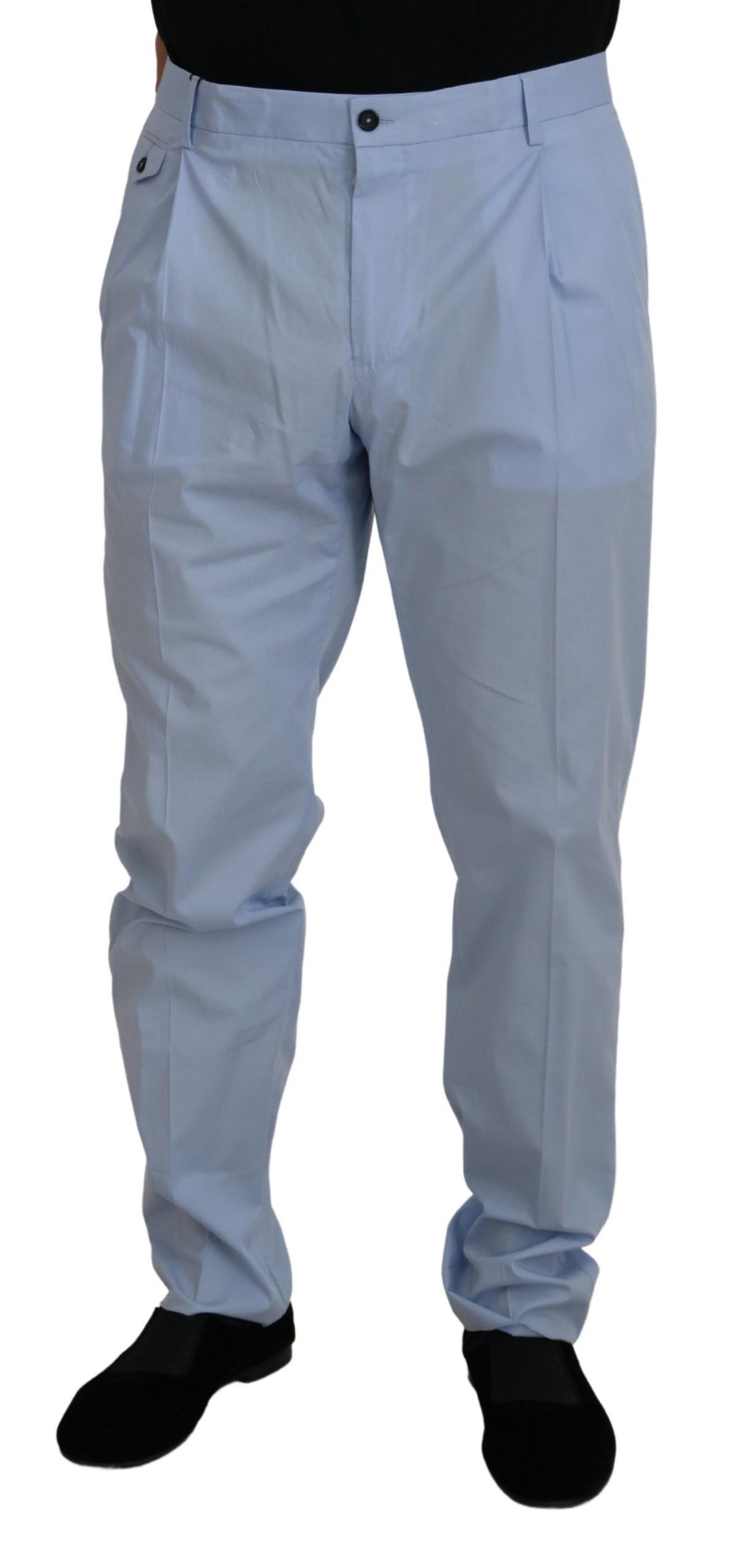 Pantalon chino en coton stretch bleu Dolce &amp; Gabbana