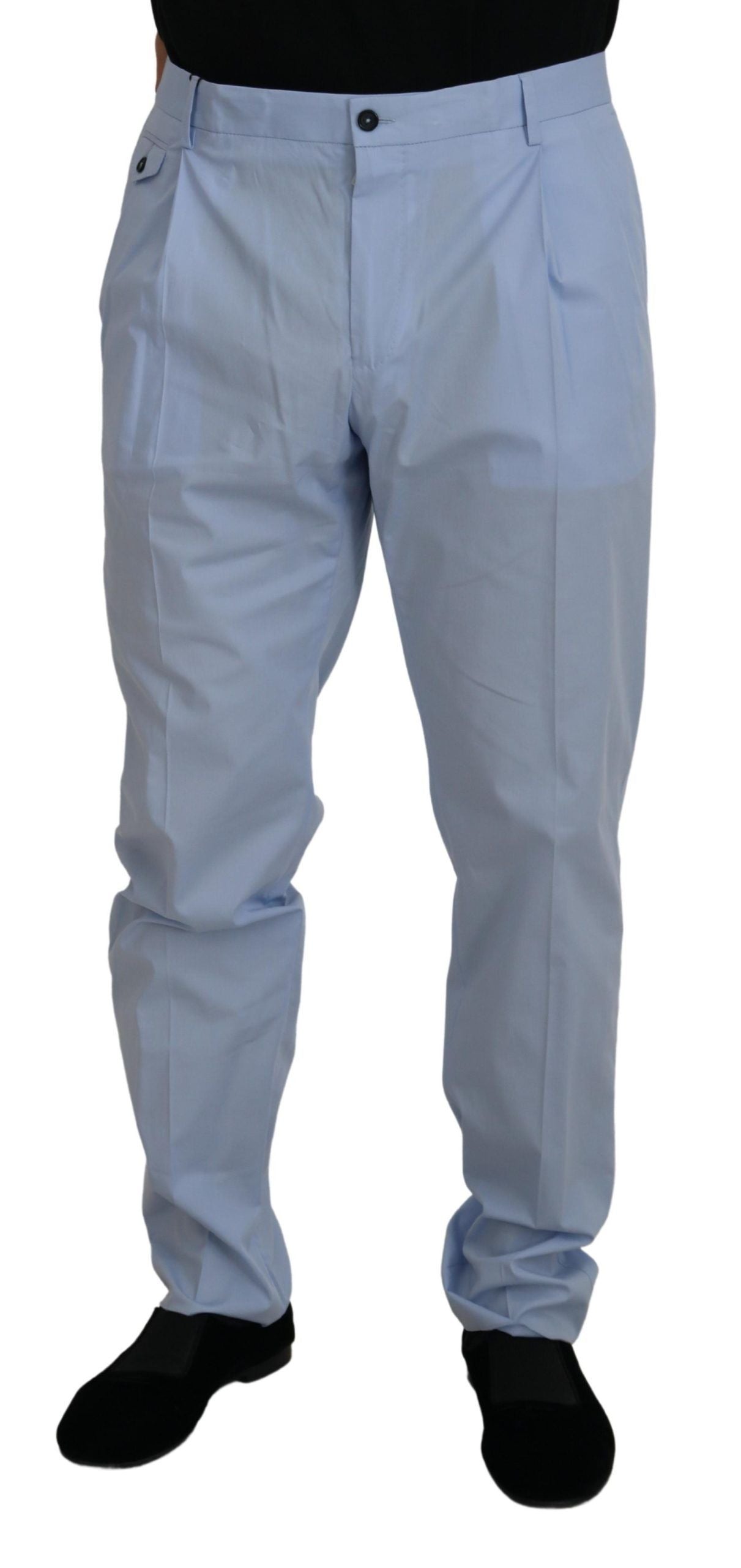 Pantalon chino en coton stretch bleu Dolce & Gabbana