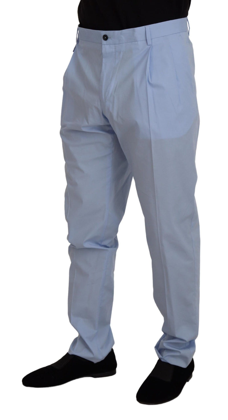 Pantalon chino en coton stretch bleu Dolce &amp; Gabbana