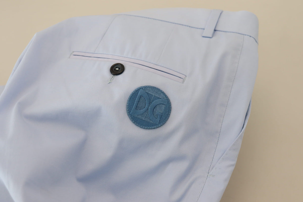 Pantalon chino en coton stretch bleu Dolce &amp; Gabbana