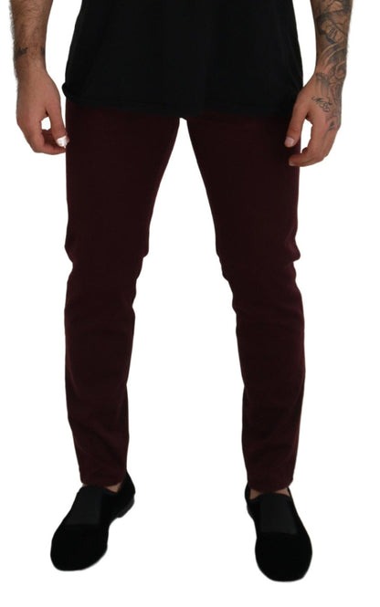 Jeans en jean stretch doré en coton de Bordeaux de Dolce & Gabbana