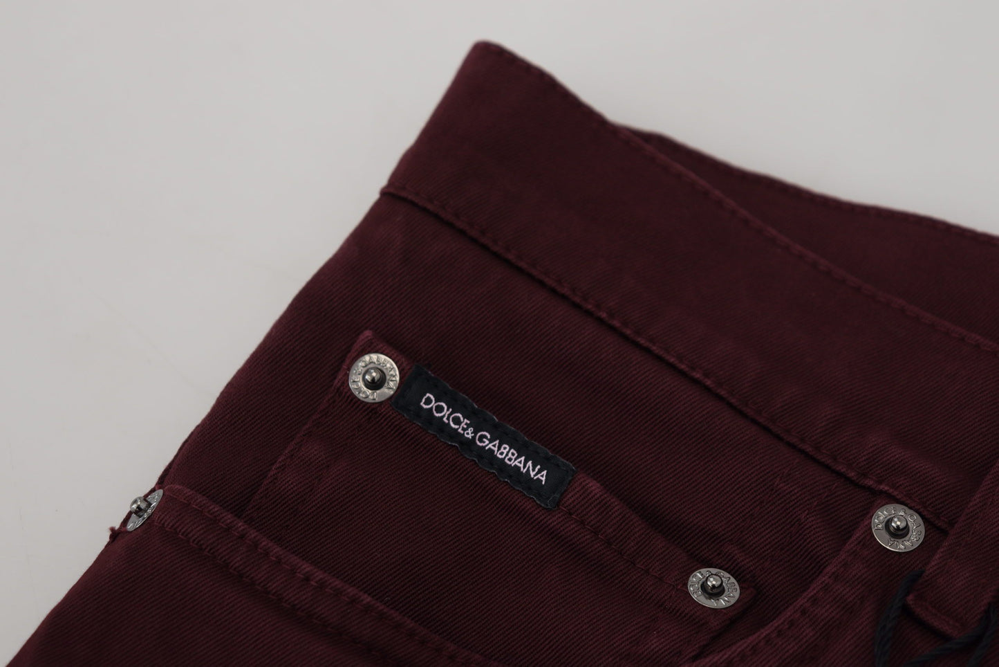 Jeans en jean stretch doré en coton de Bordeaux de Dolce & Gabbana