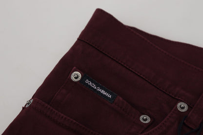 Jeans en jean stretch doré en coton de Bordeaux de Dolce & Gabbana