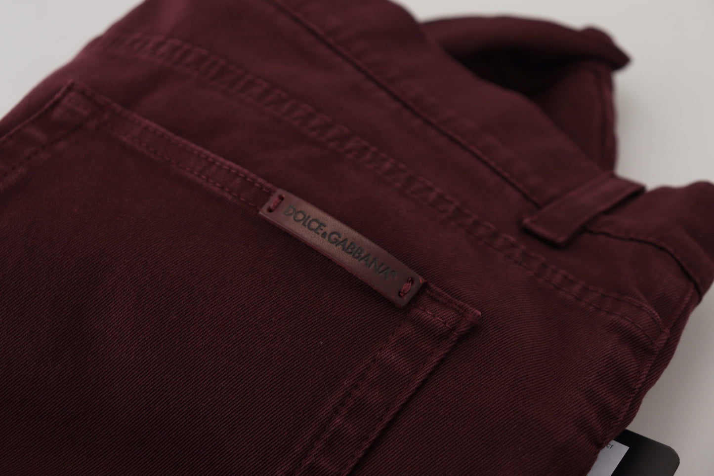 Jeans en jean stretch doré en coton de Bordeaux de Dolce & Gabbana