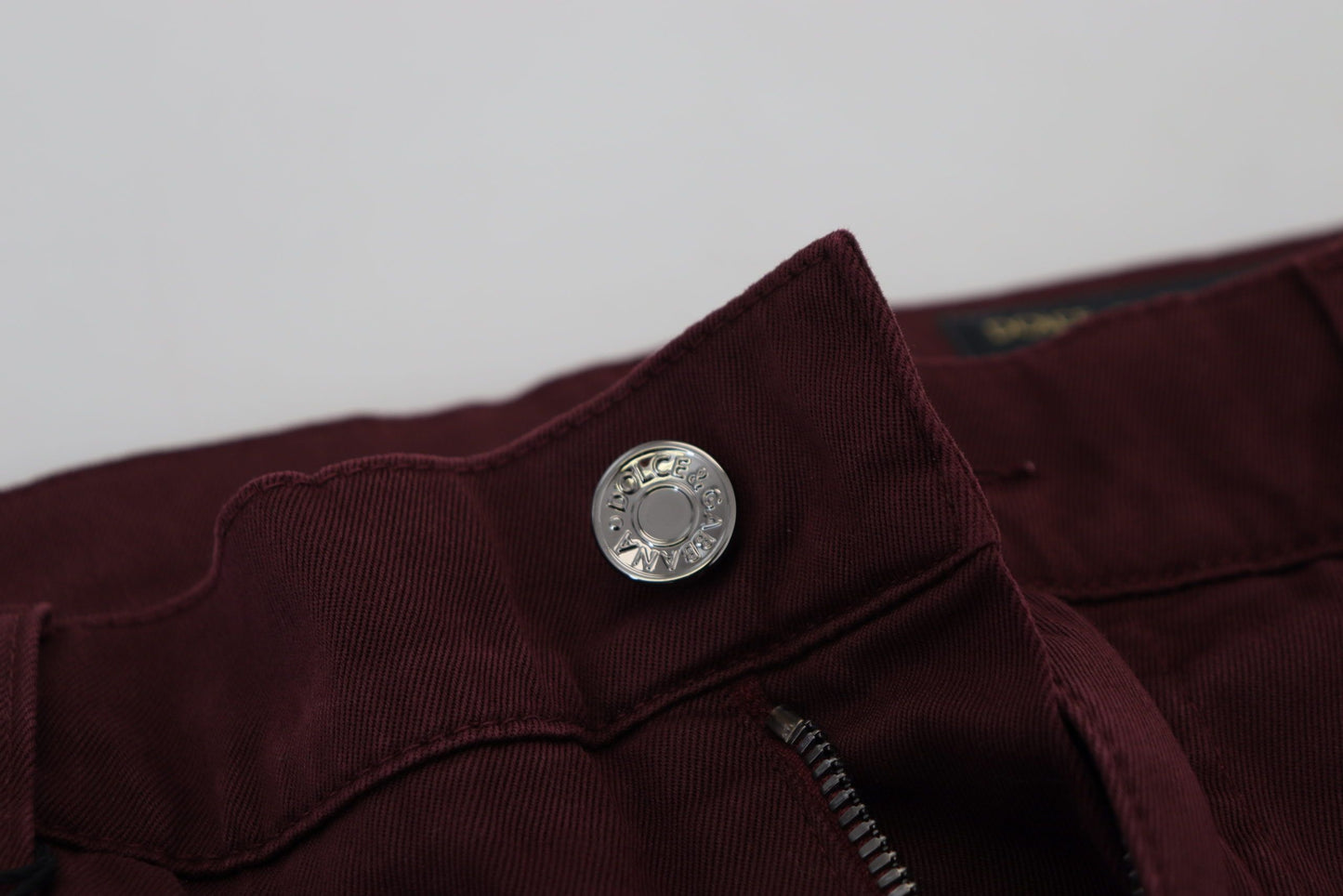 Jeans en jean stretch doré en coton de Bordeaux de Dolce & Gabbana