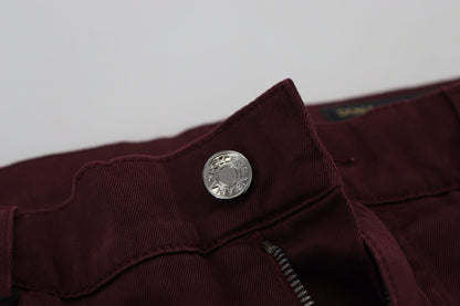 Jeans en jean stretch doré en coton de Bordeaux de Dolce & Gabbana
