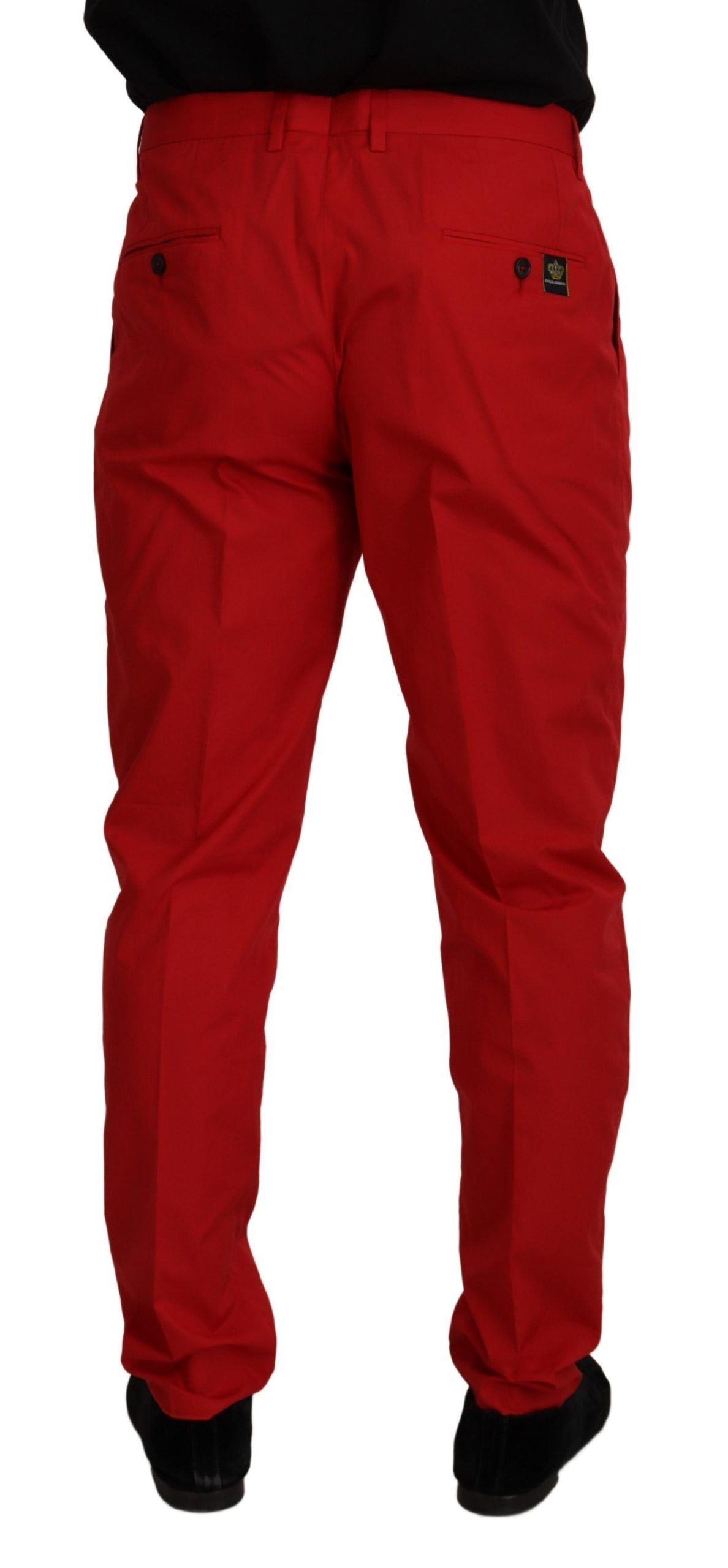 Pantalon chino slim en coton rouge Dolce & Gabbana