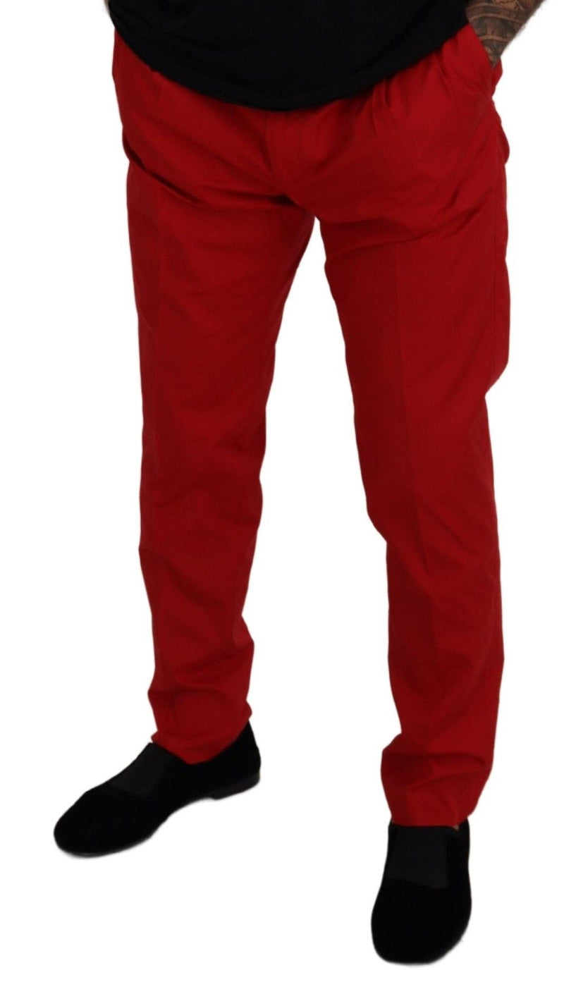 Pantalon chino slim en coton rouge Dolce &amp; Gabbana