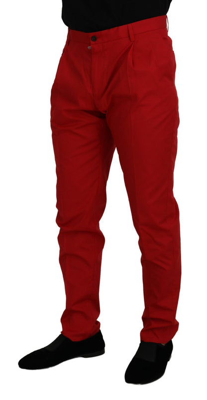 Pantalon chino slim en coton rouge Dolce & Gabbana