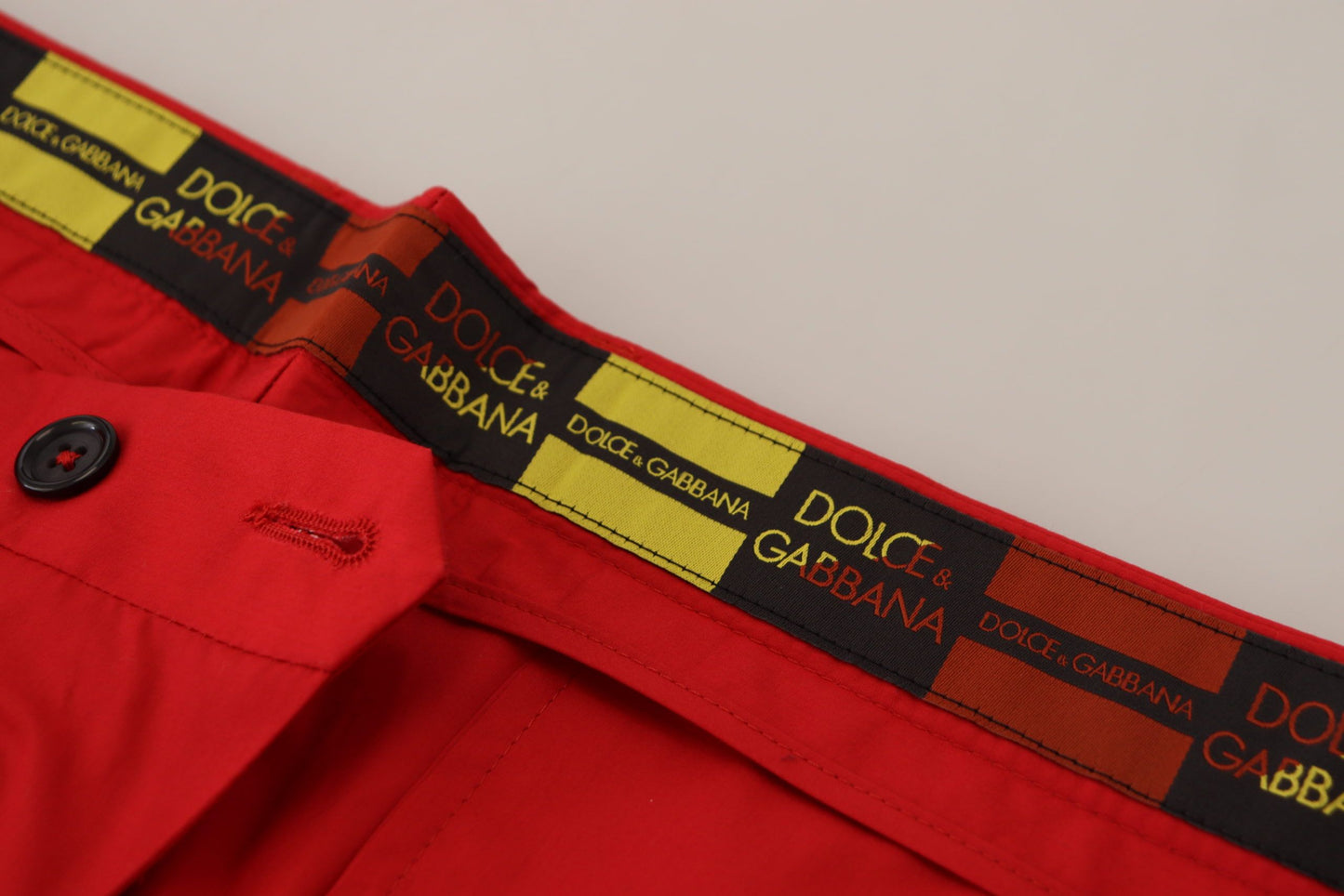 Pantalon chino slim en coton rouge Dolce & Gabbana