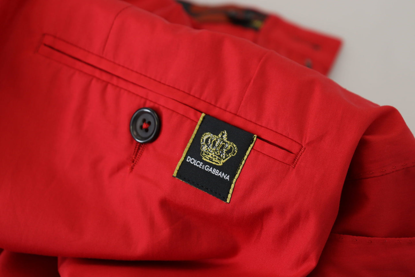 Pantalon chino slim en coton rouge Dolce & Gabbana