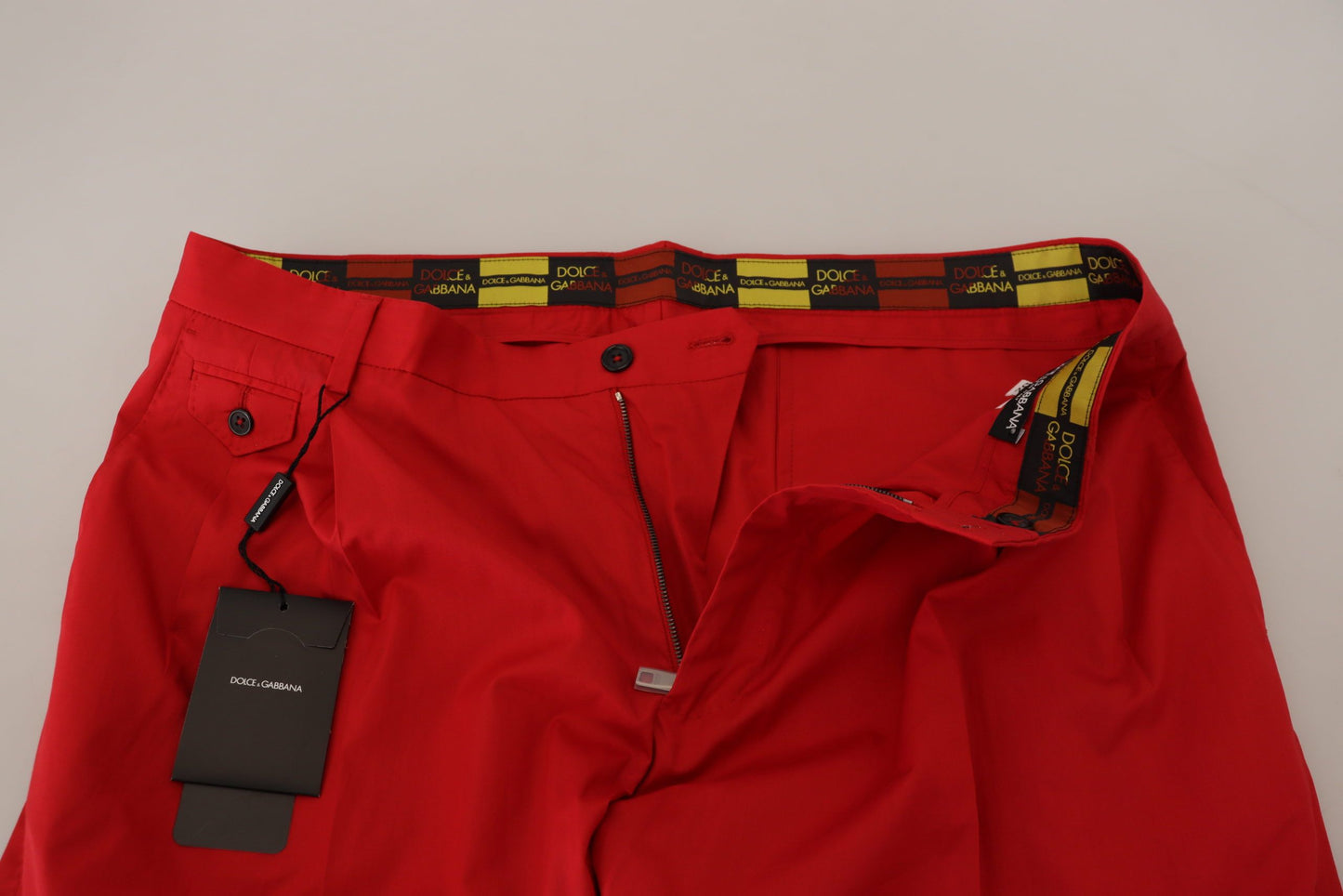 Pantalon chino slim en coton rouge Dolce & Gabbana