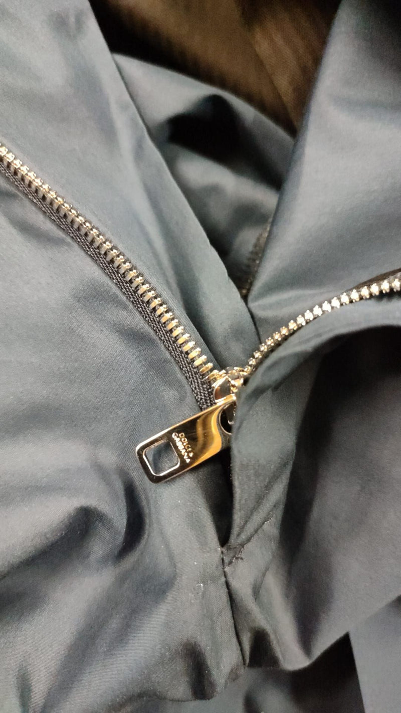 Pantalon chino en coton et soie bleu de Dolce &amp; Gabbana