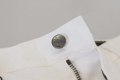Jeans en jean coton stretch blanc slim et ajusté Dolce & Gabbana