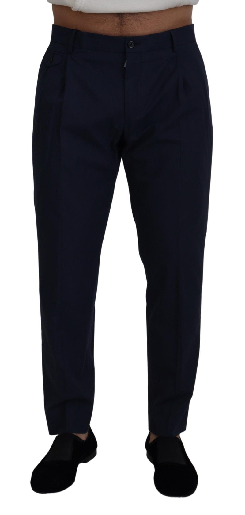 Pantalon chino slim en coton bleu Dolce &amp; Gabbana