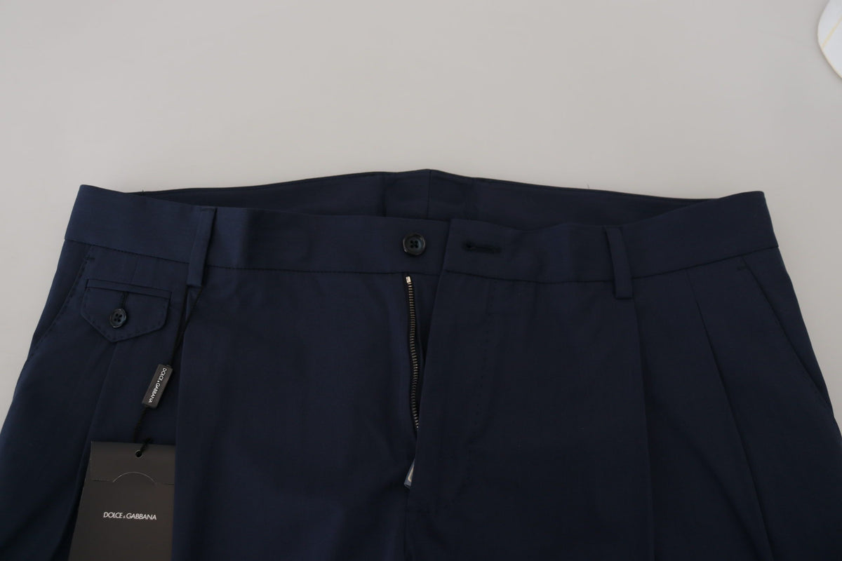 Pantalon chino slim en coton bleu Dolce &amp; Gabbana