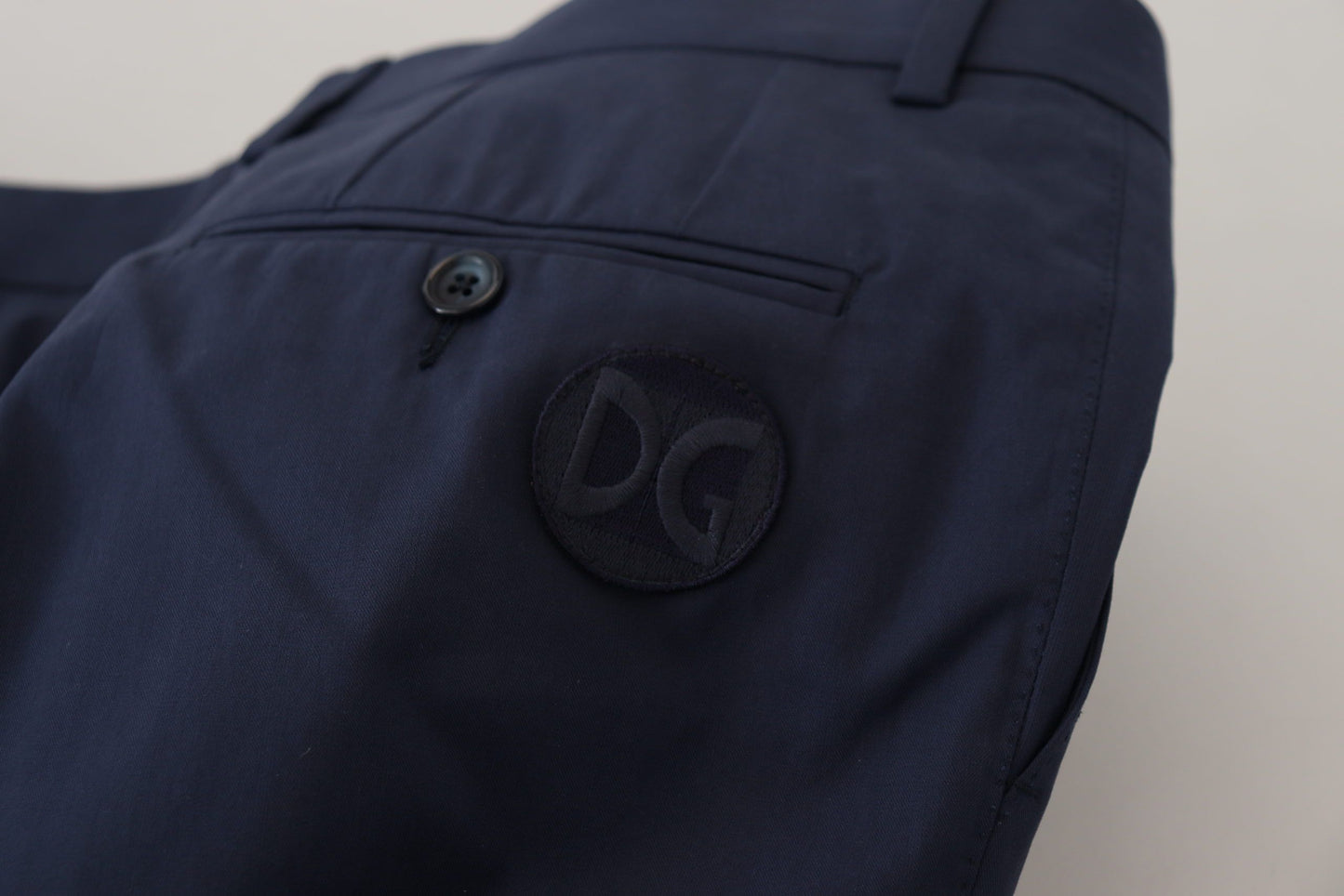 Pantalon chino slim en coton bleu Dolce & Gabbana