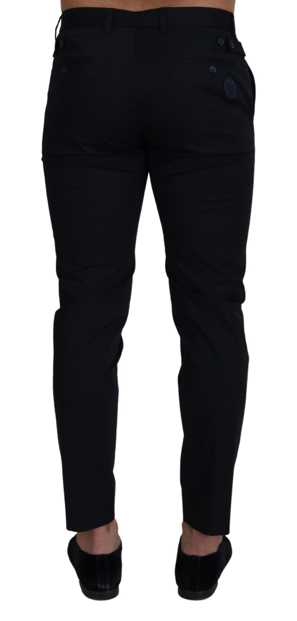 Pantalon chino slim en coton stretch bleu Dolce & Gabbana