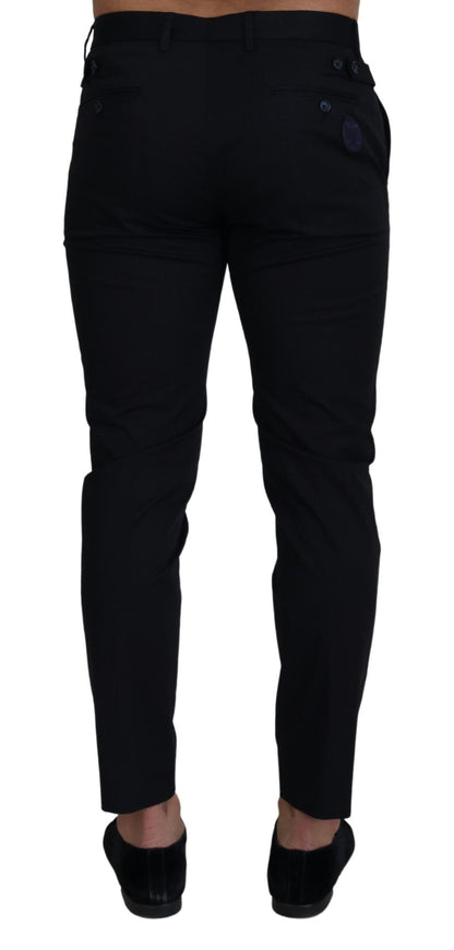 Pantalon chino slim en coton stretch bleu Dolce & Gabbana