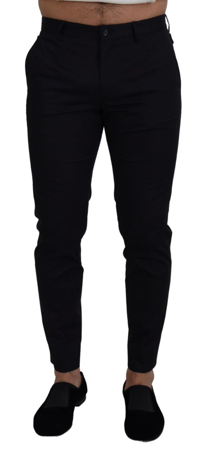 Pantalon chino slim en coton stretch bleu Dolce & Gabbana
