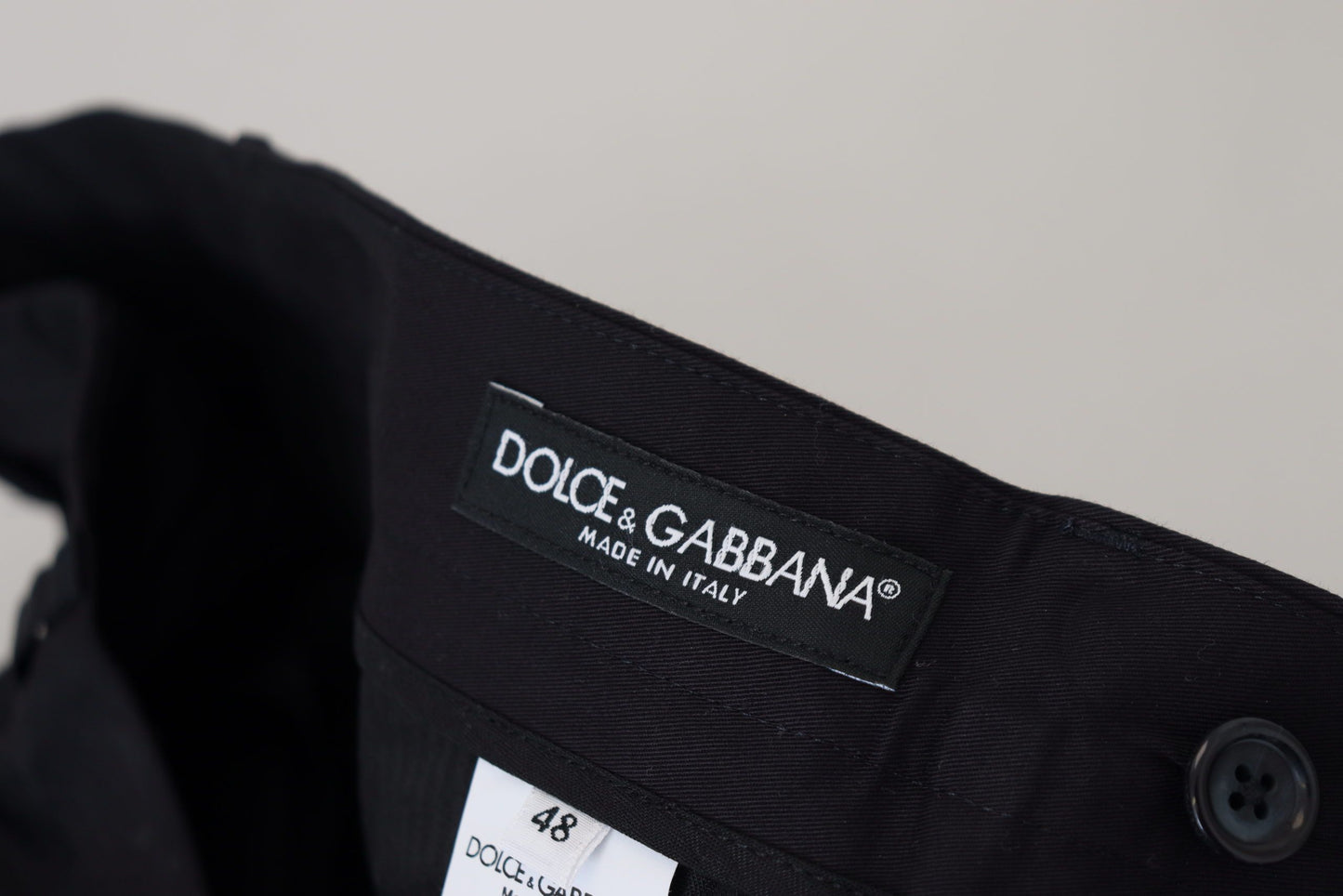 Pantalon chino slim en coton stretch bleu Dolce & Gabbana