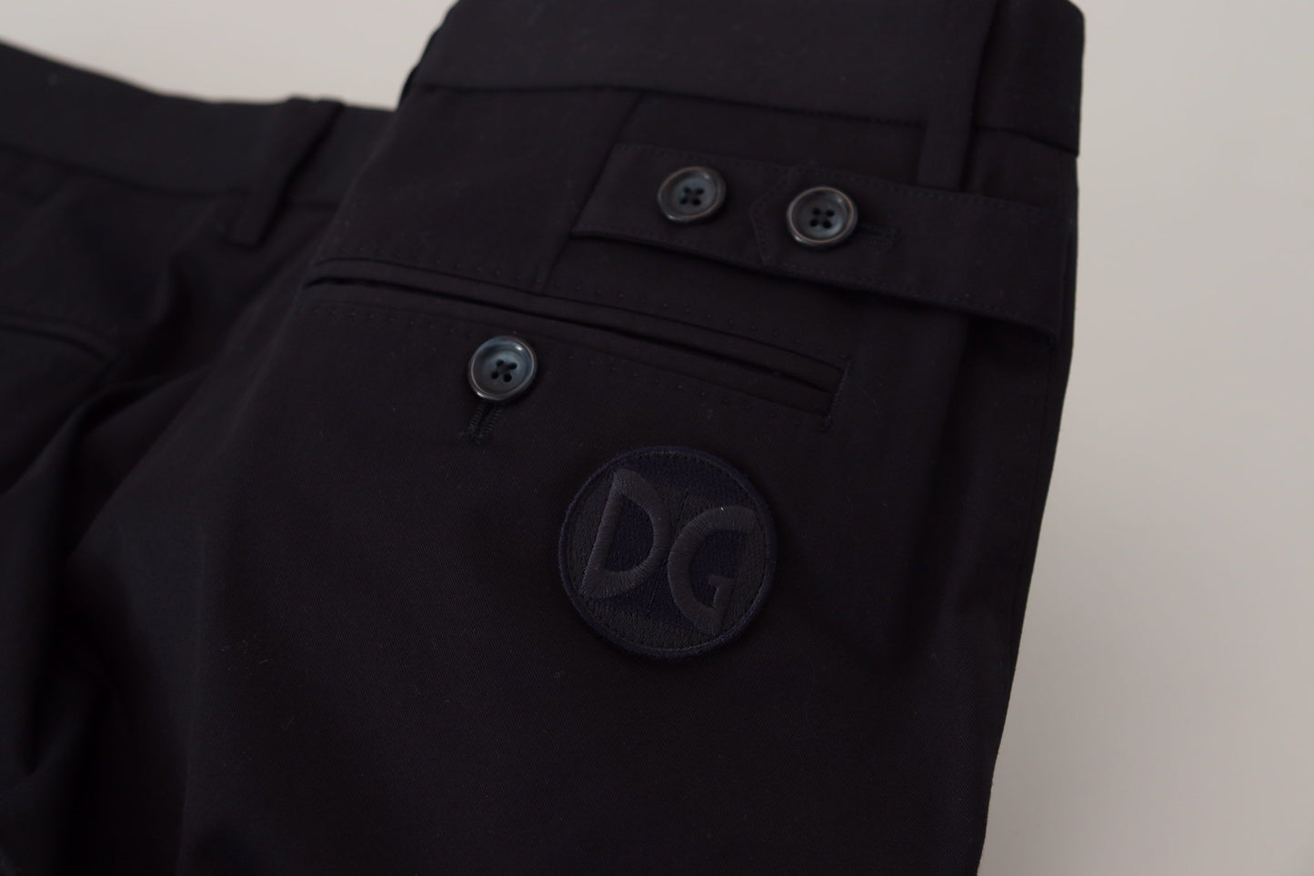 Pantalon chino slim en coton stretch bleu Dolce & Gabbana