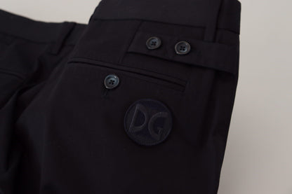 Pantalon chino slim en coton stretch bleu Dolce & Gabbana