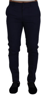 Pantalon chino slim en lin et coton bleu de Dolce &amp; Gabbana