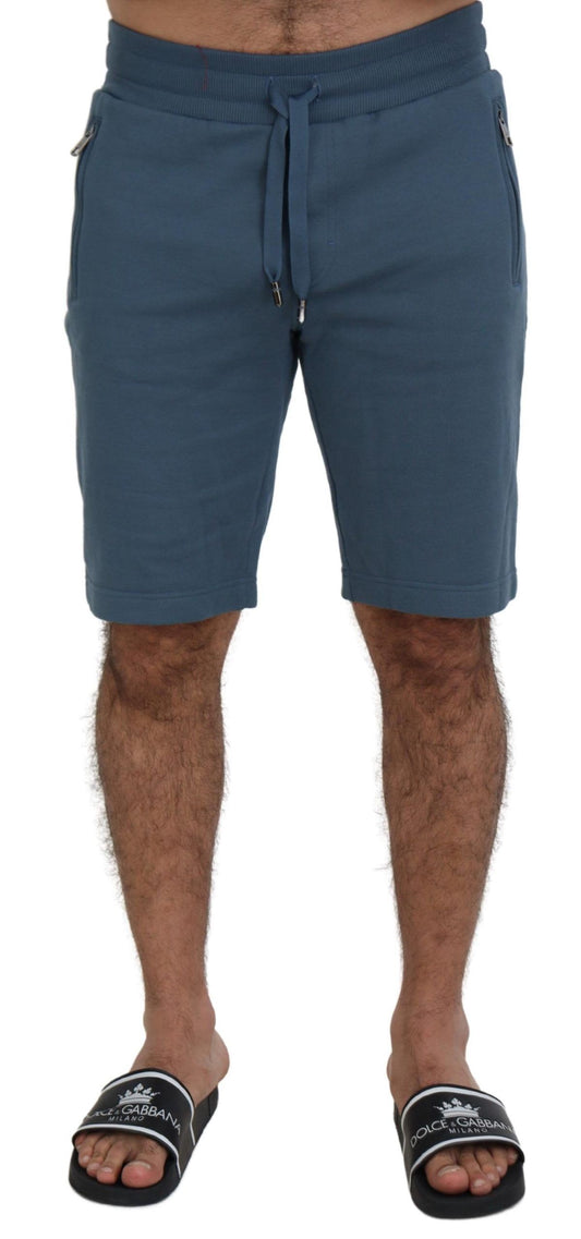 Shorts Bermuda décontractés pour homme en coton bleu Dolce & Gabbana