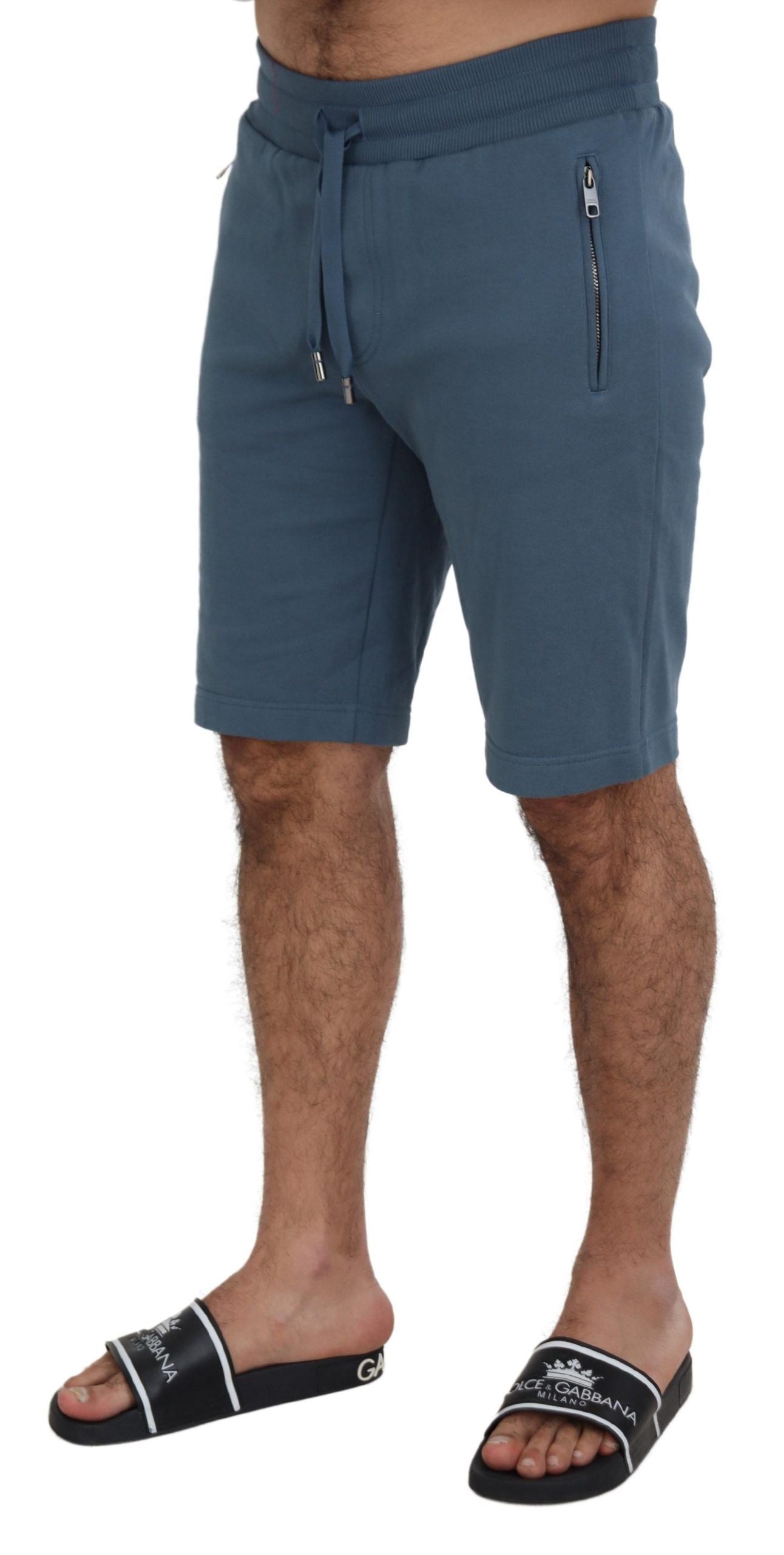 Shorts Bermuda décontractés pour homme en coton bleu Dolce & Gabbana