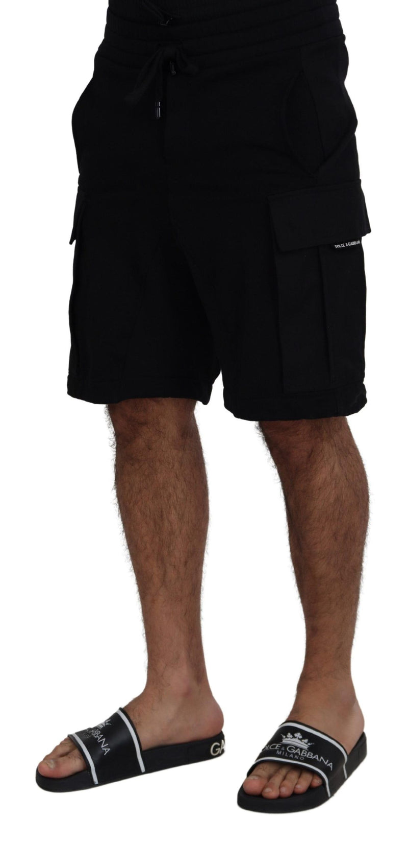 Shorts cargo en coton noir de Dolce &amp; Gabbana